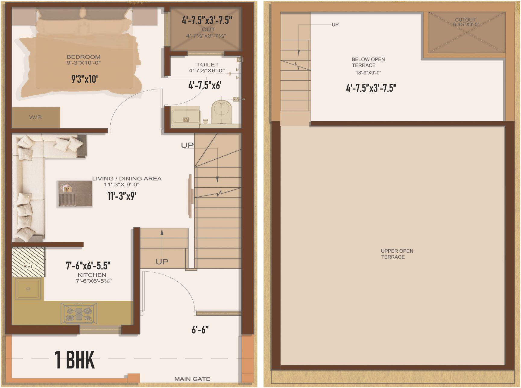 Rosium Vilaas1BHK_floor plan